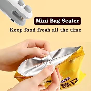 2 in 1 USB Rechargeable Magnetic Bag Sealer with Cutter & Long Lasting Battery.